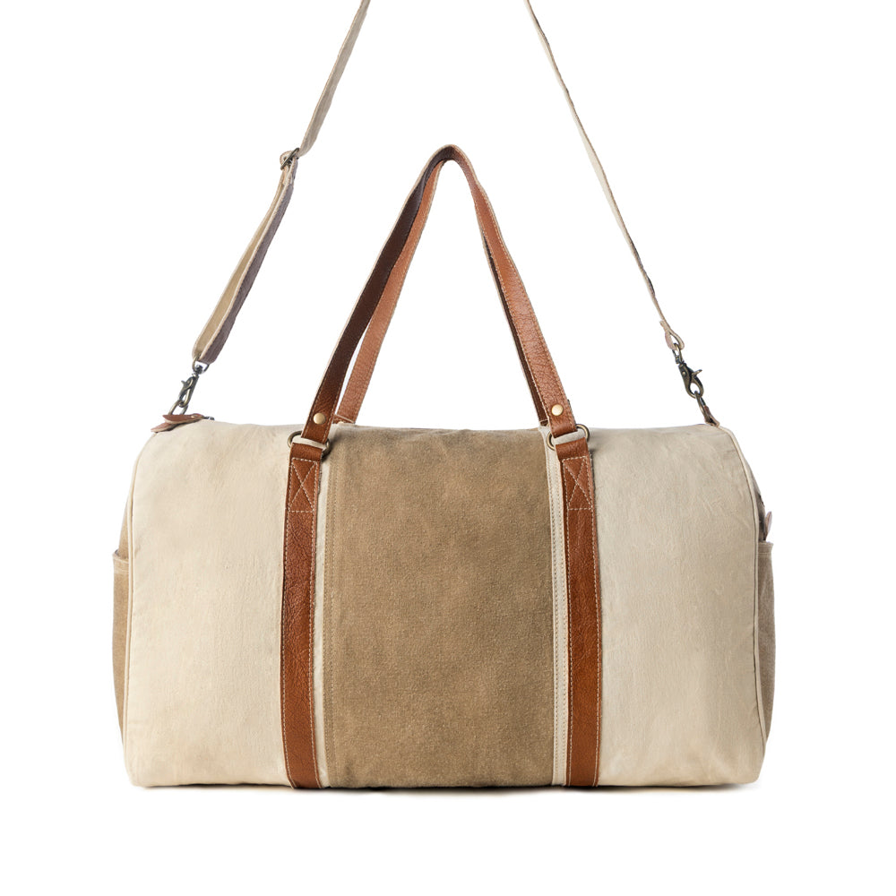 Myra Wandermark Vintage Traveller Bag  in olive with leather detail